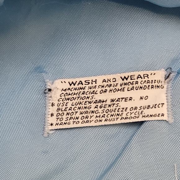 Vintage 70s Campus Jacket Medium 22x25 Blue White - Picture 8 of 13